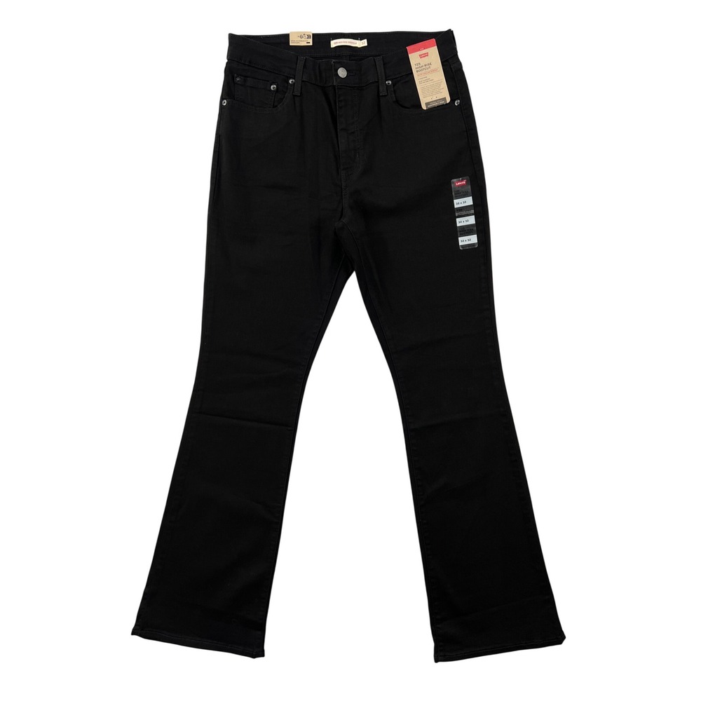 NEW Levis 725 High Rise Bootcut Jeans Womens 32x32 Black Stellar Stretch Classic